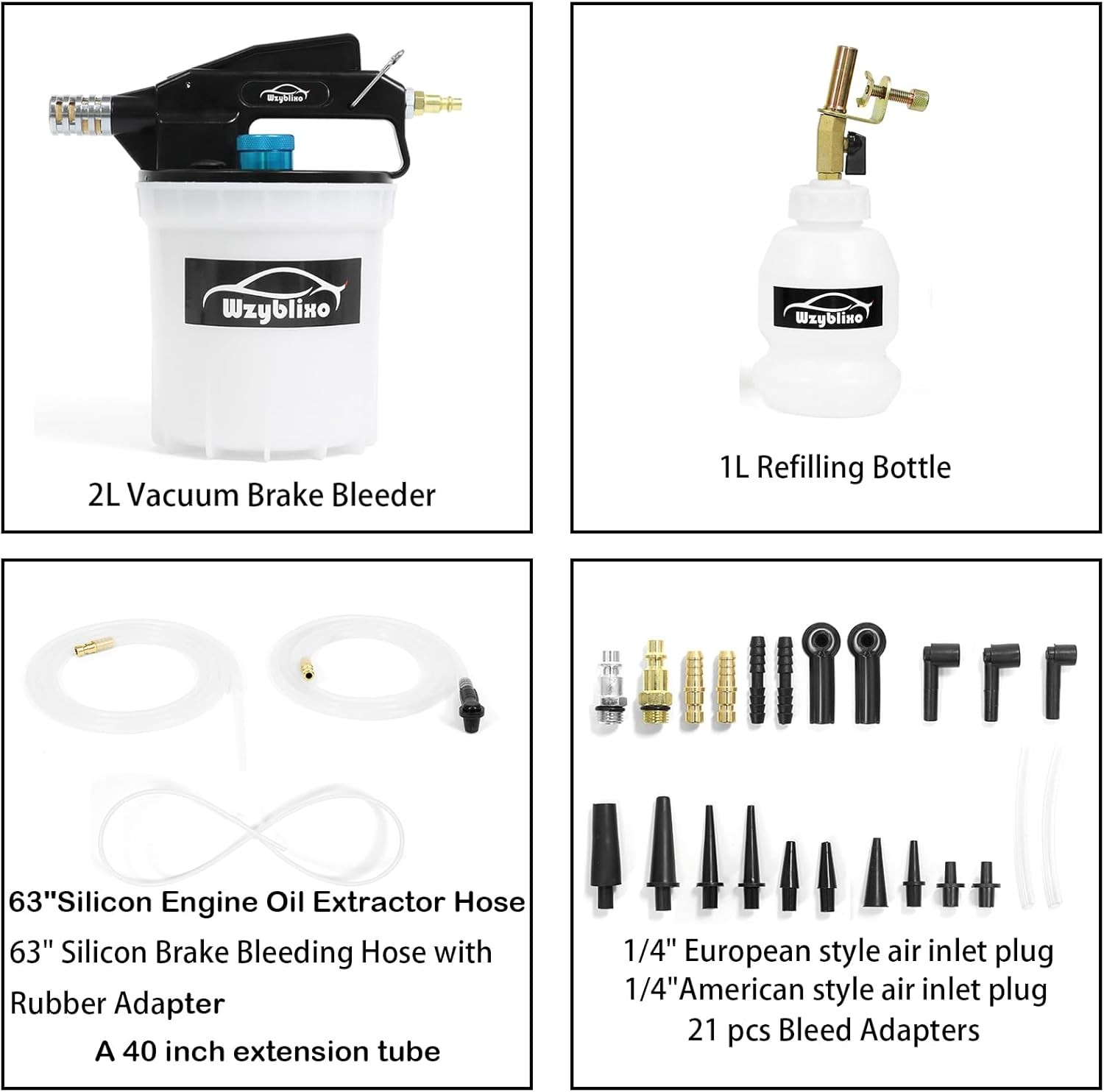 Vacuum Brake Bleeder – Vacuum Brake Bleeder Kit with Brake Fluid Extractor an…