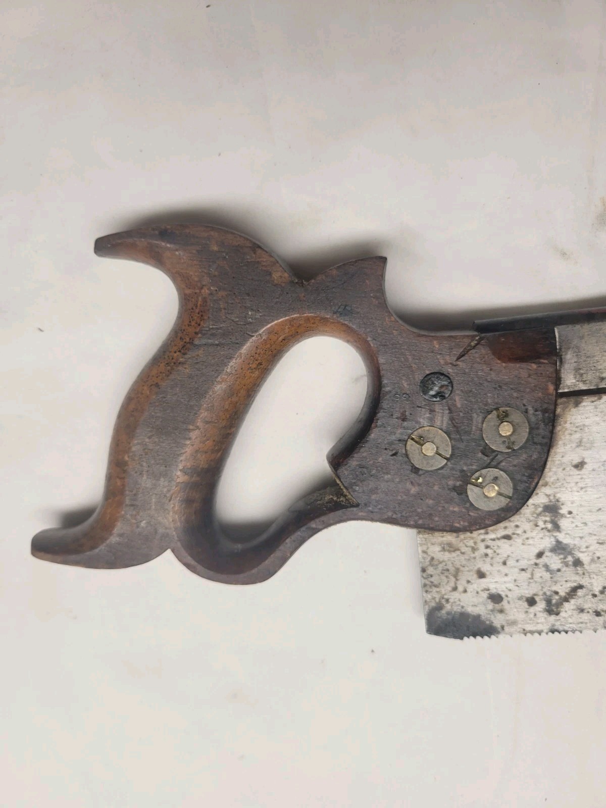 Antique Back Saw Warranted EXTRA Medallion PAT DEC 31 1867 Etched Blade HTF