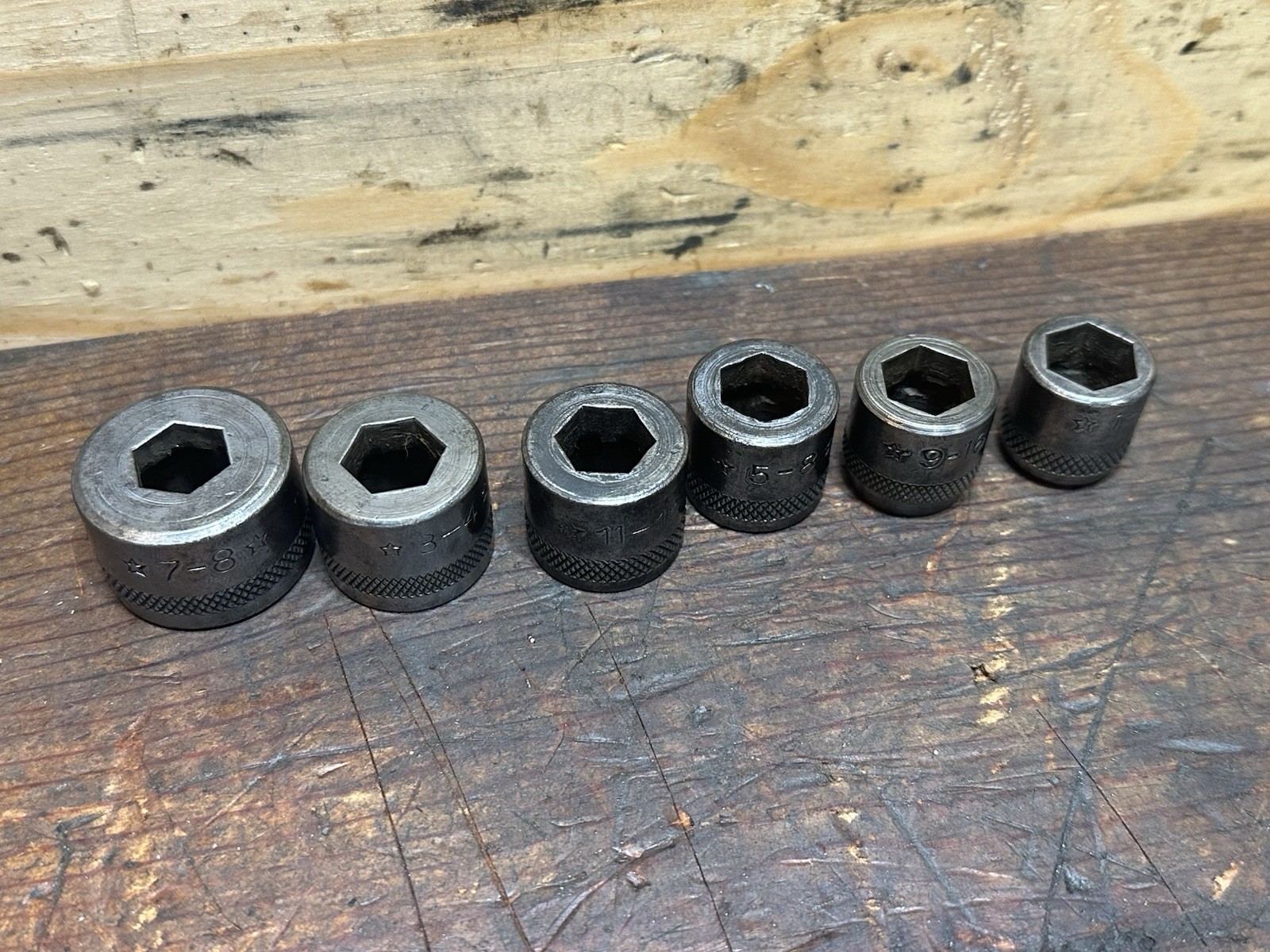 Vintage Hinsdale Sockets Square And Hex Drive Star Logo Sockets In Lot Of 17