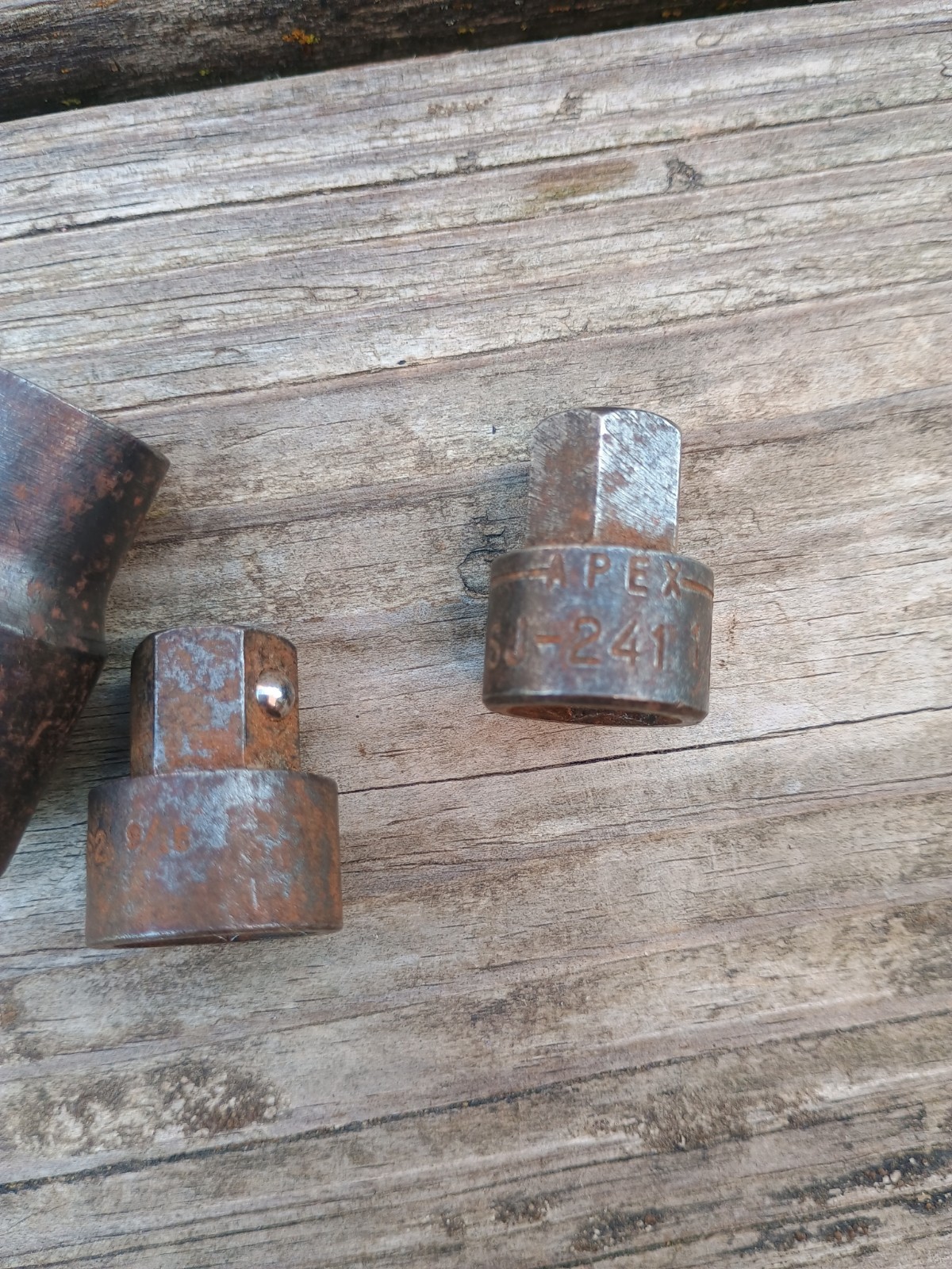 2 Vintage Apex Impact Socket Adapters 1/2″ & 9/16″ w/ Duracraft Adapter 1/2″ D