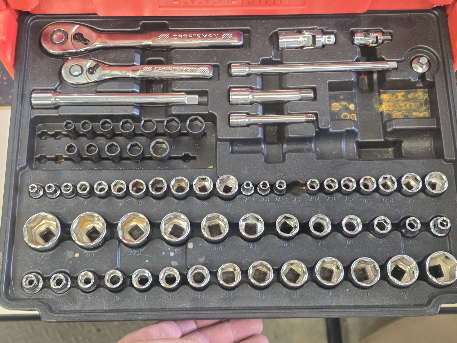 Sears Craftsman USA 200+Pc. Mechanics Tool Socket Ratchet Set 3 Drawer Lite Use