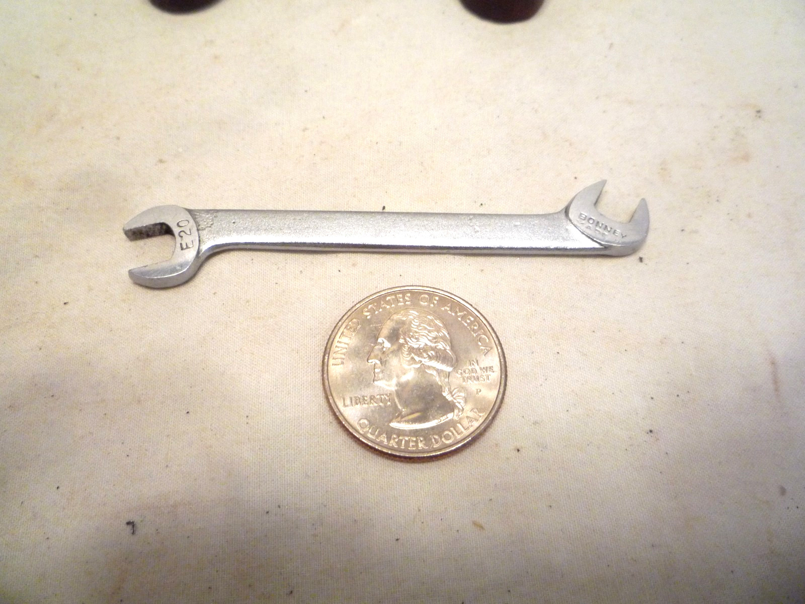 Vintage Mini Midget Ignition Wrench BONNEY No. E20 MADE USA 7/32 & 1/4