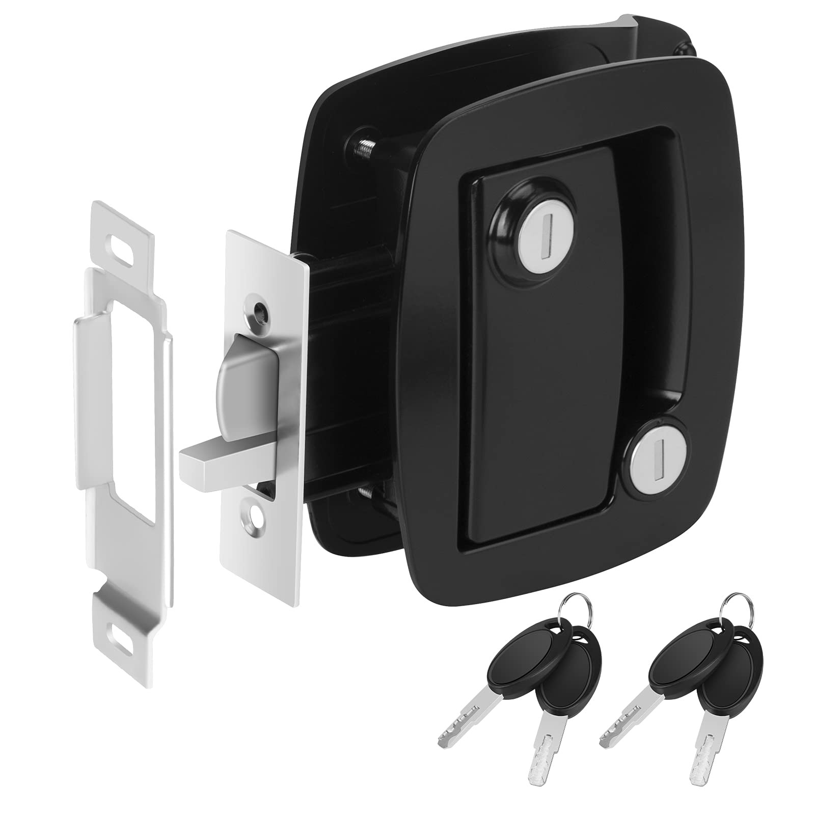 RV Entry Door Lock with Paddle Deadbolt, 100% Metal Camper Door Latch Handle,…