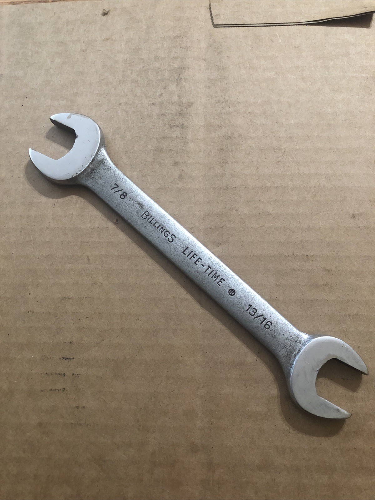 Billilngs 13/16″ X 7/8″ Open End Wrench L-1731-B USA Vintage