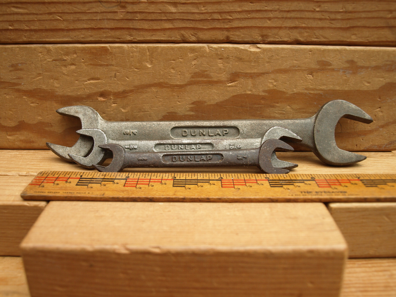 Dunlap Three (3) Open-End Wrenches “V” Late 1930s to 1940s
