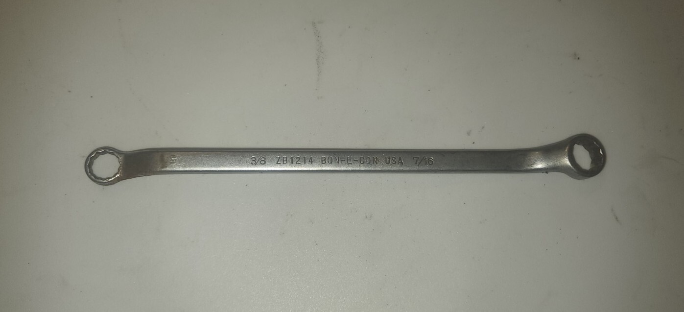 Vintage Bon E Con 3/8″×7/16″ Box End Wrench No. ZB 1214 Made In USA Bon-E-Con