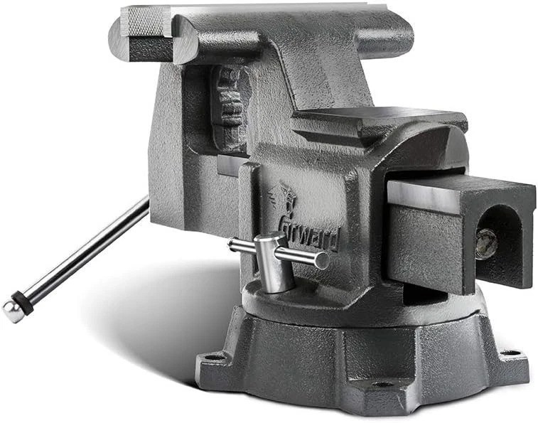 CR80A 8-Inch Heavy Duty Bench Vise with 190° Swivel Base & 12000 lbs Strength