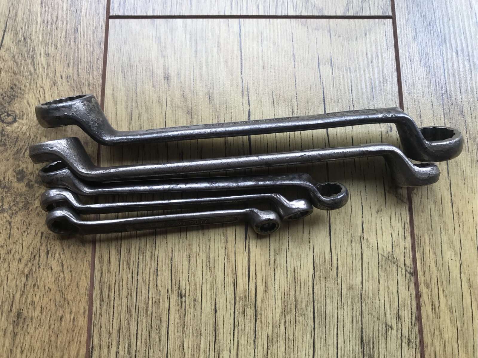 5 Vintage Heavy Duty Made In Germany Whitworth Ring Spanners 1/2″to 1/8″ BSW.