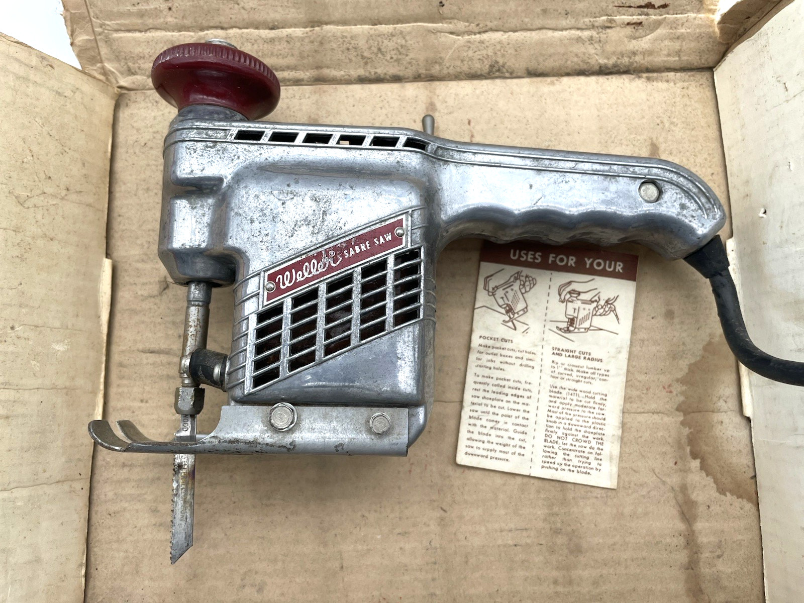 Vintage 1950’s Weller Sabre Saw Model 800 Works Box