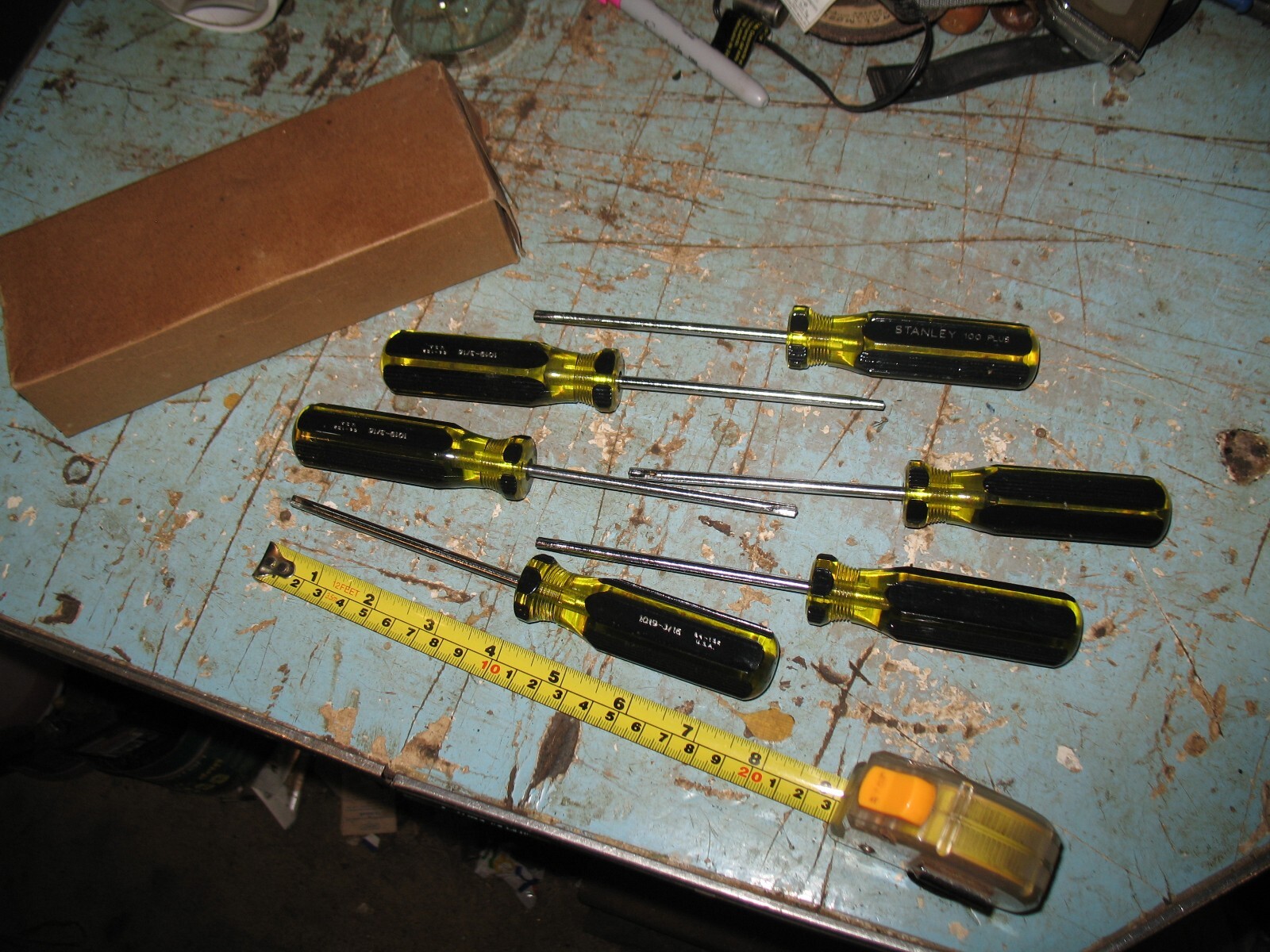VTG NOS LOT OF 6 STANLEY 100 PLUS CLUTCH HEAD SCREWDRIVER 1019 3/16 & BOX 64-152