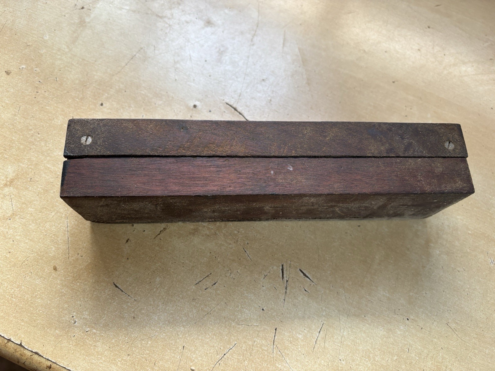 Vintage- Wet / Oil Honing Sharpening Stone In Wooden Box 8”
