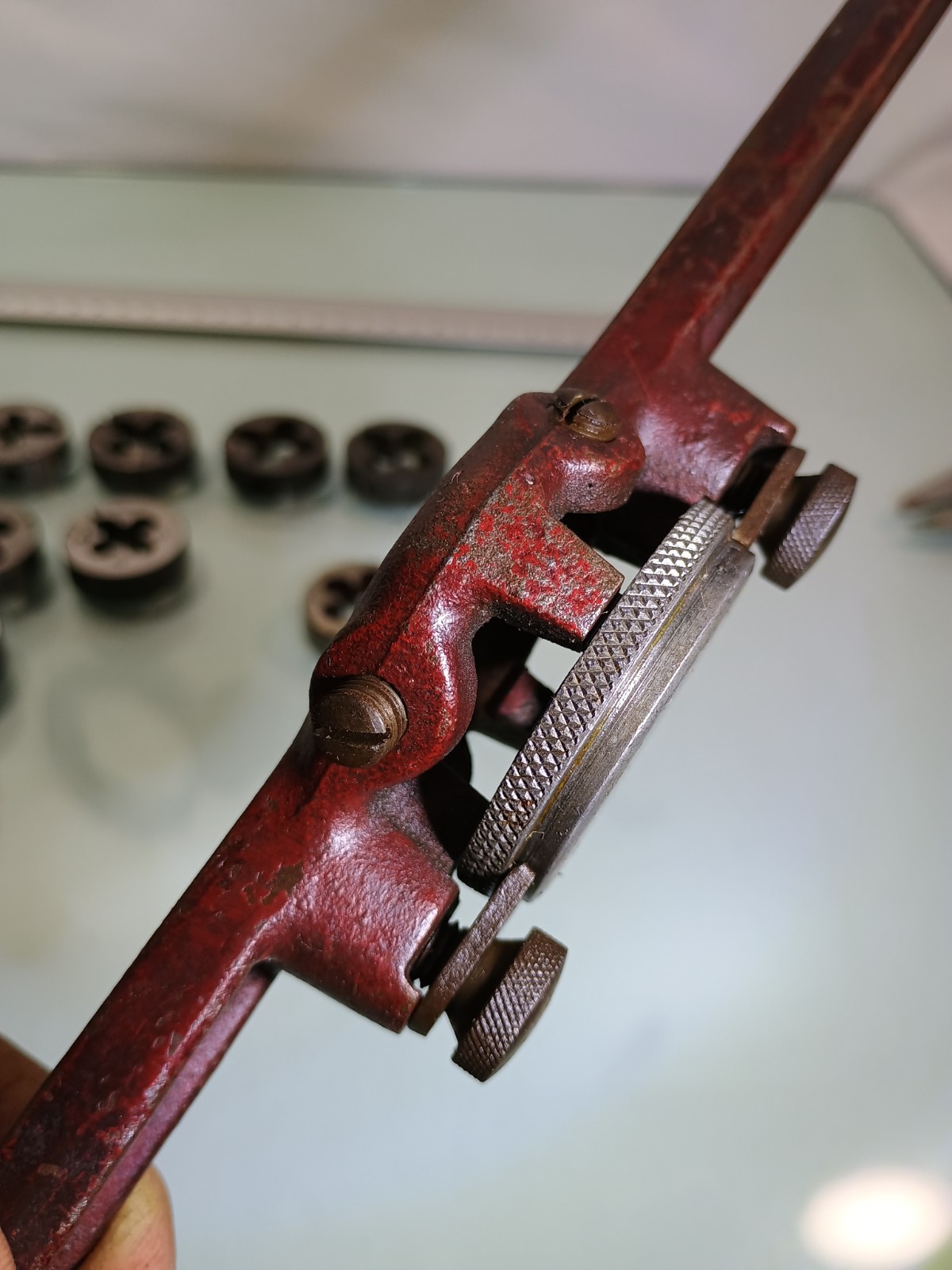Vintage Greenfield Mass Die Handle & GTD Dies, Including Verities Of Other Dies