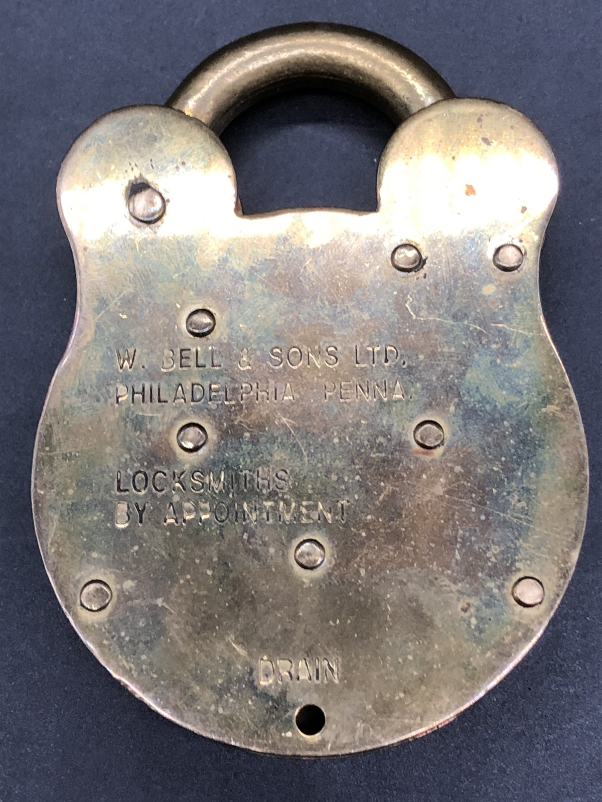 USN Vintage 4-Lever Solid Brass Padlock #2. Works. 2 Keys Included.