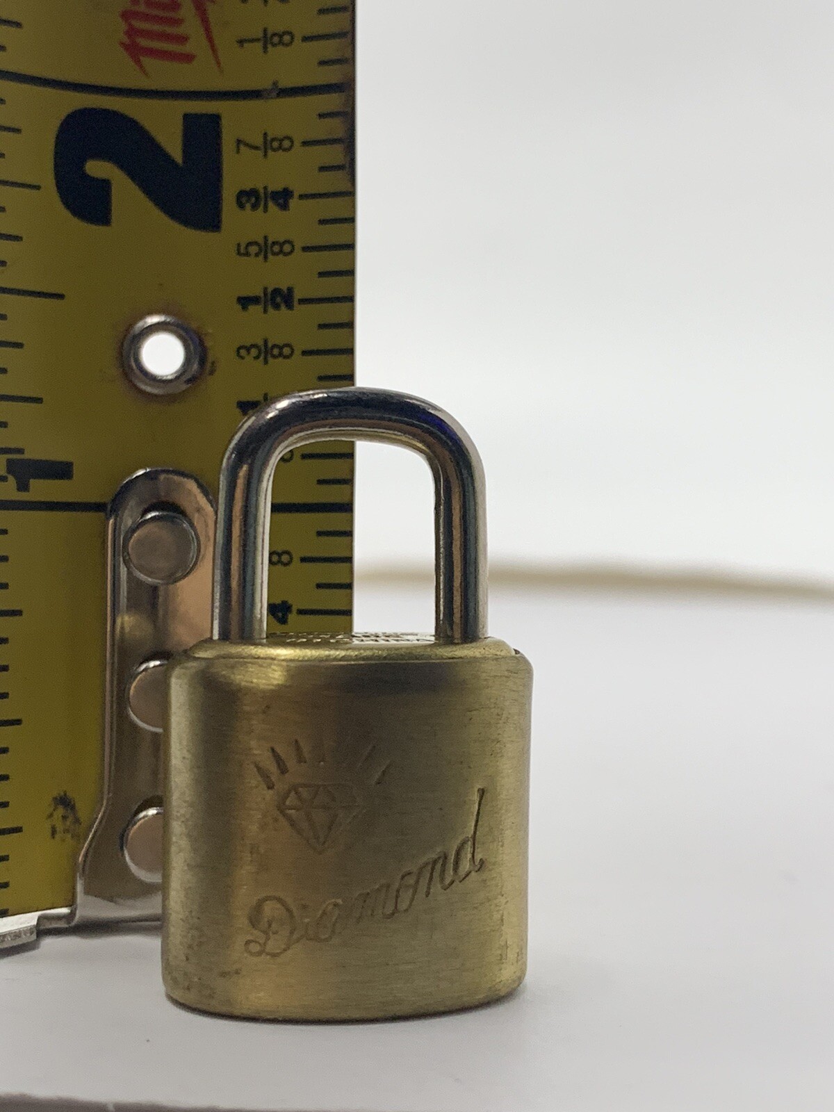2pcs Vintage NOS Diamond Brand Luggage Padlocks 1 1/4” Tall: Brass 2 Locks NIB