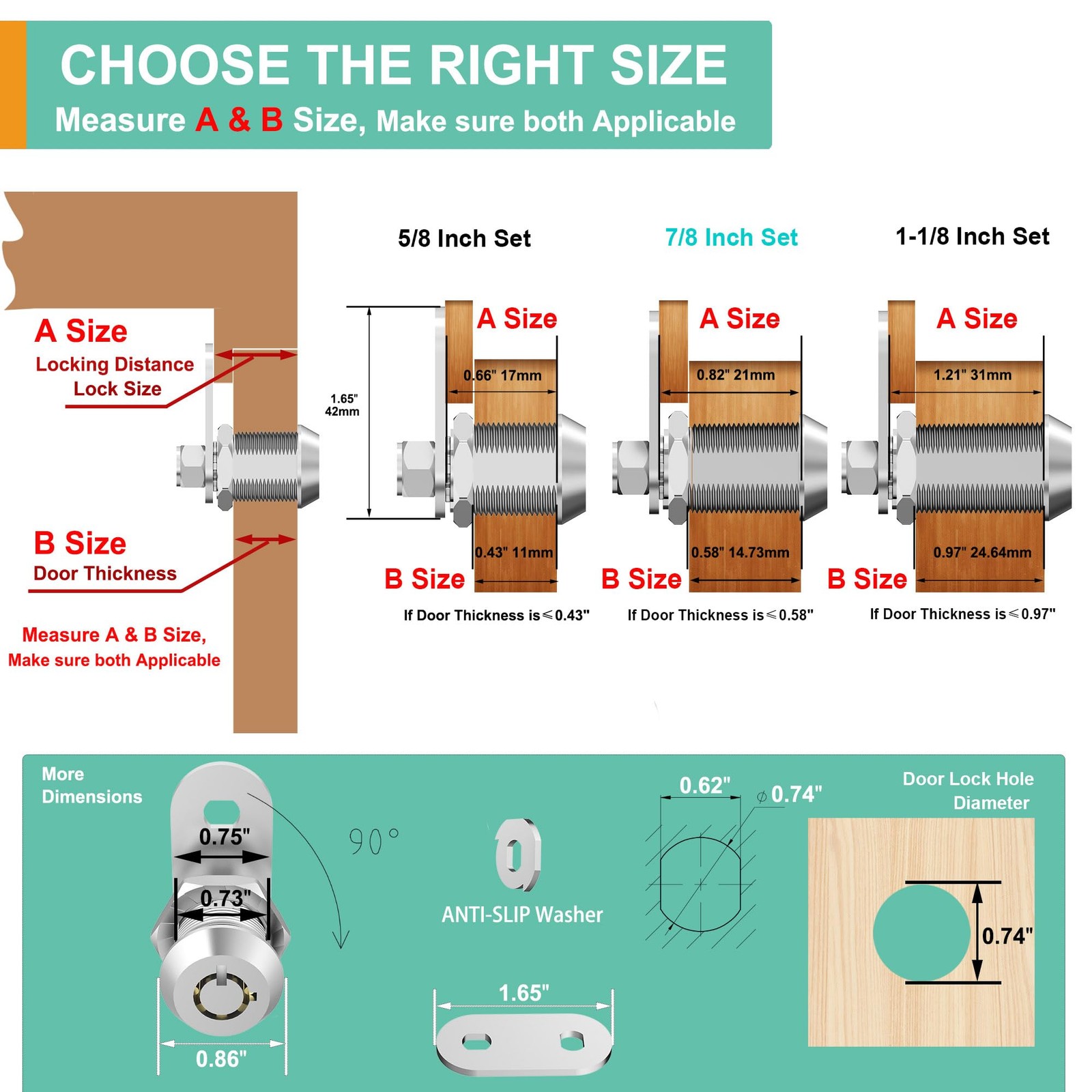 6 Pack Cabinet Locks With Keys 5/8 Cam Lock Rv Compartment Storage Locks Rv Loc