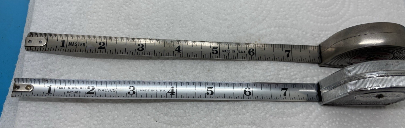 2 Vintage Made In USA, Measuring Tapes, Master Tufboy No. 308, & Walsco 810C