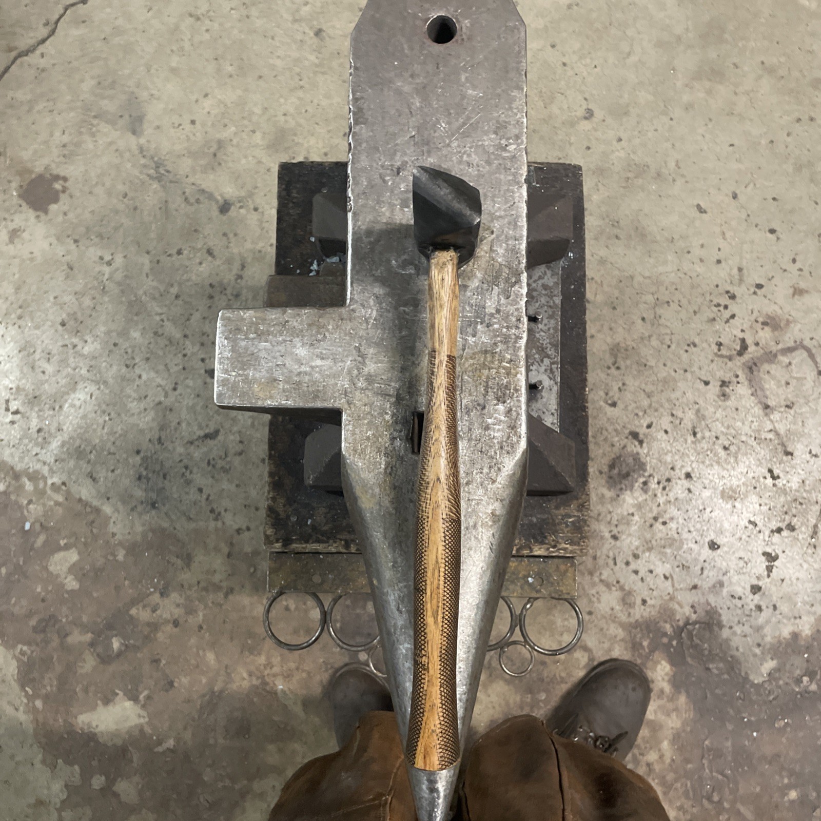 Rare Left Facing Diagonal Peen Forging Hammer/ 4140 Steel US Hand Forged 2Lb 6Oz