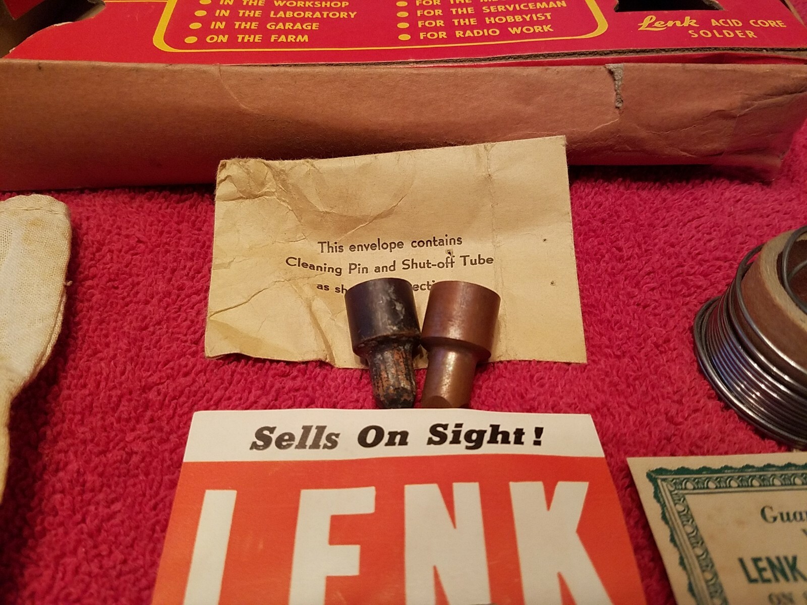 LENK PISTOL GRIP ELECTRIC SOLDERING IRON MODEL 375 WITH BOX & Paperwork Vtg USA