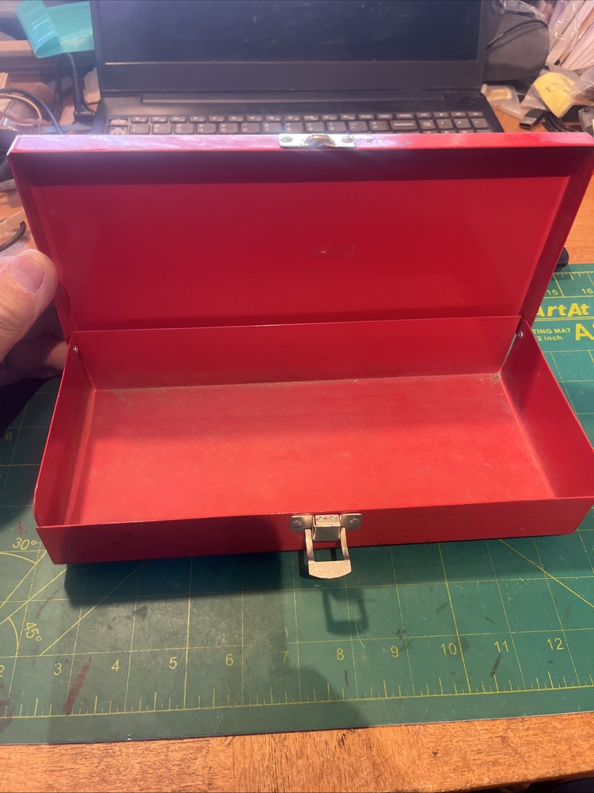 STANLEY Professional USA 10X4.75 X 2”Metal Tool Red Socket Box Empty Made In USA