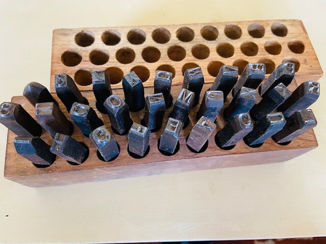 Antique Stamp Punch Alphabet and Numbers