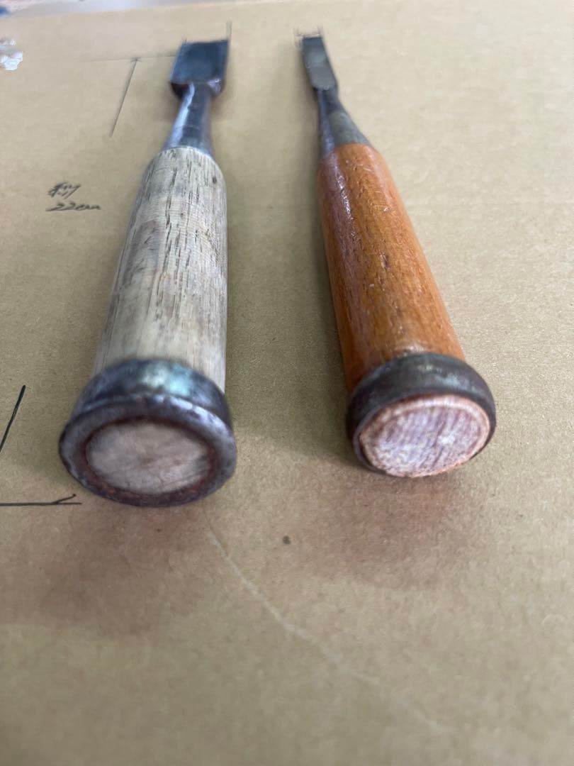 Japanese Chisel Set Oire Nomi 8mm 20mm Woodworking Carpenter Tools 2pcs
