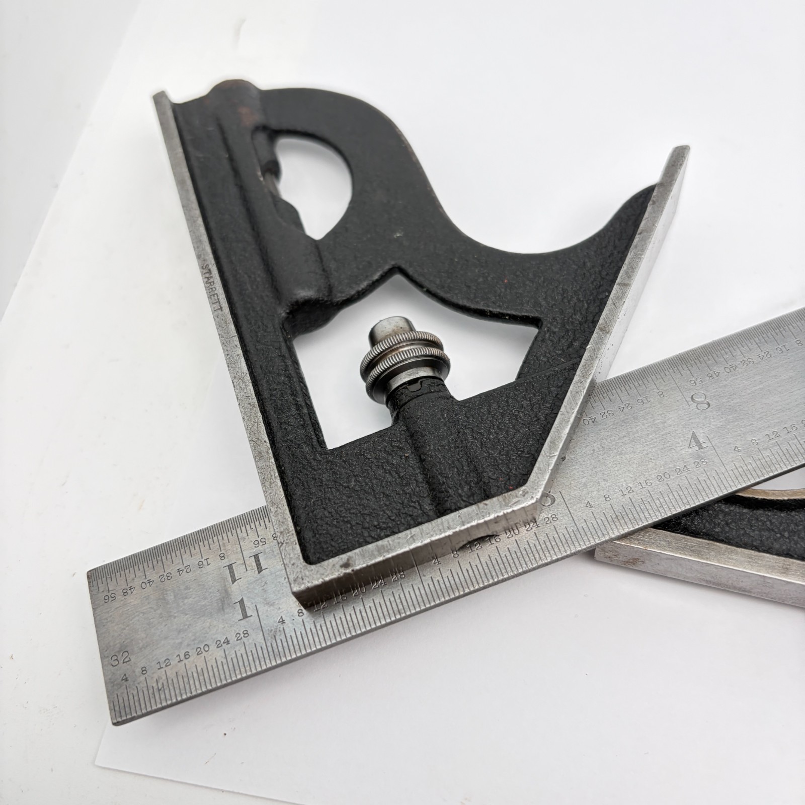 Preowned 12″ L.S. STARRETT Comb. Square w/ Protractor Centerfinder – Machinists