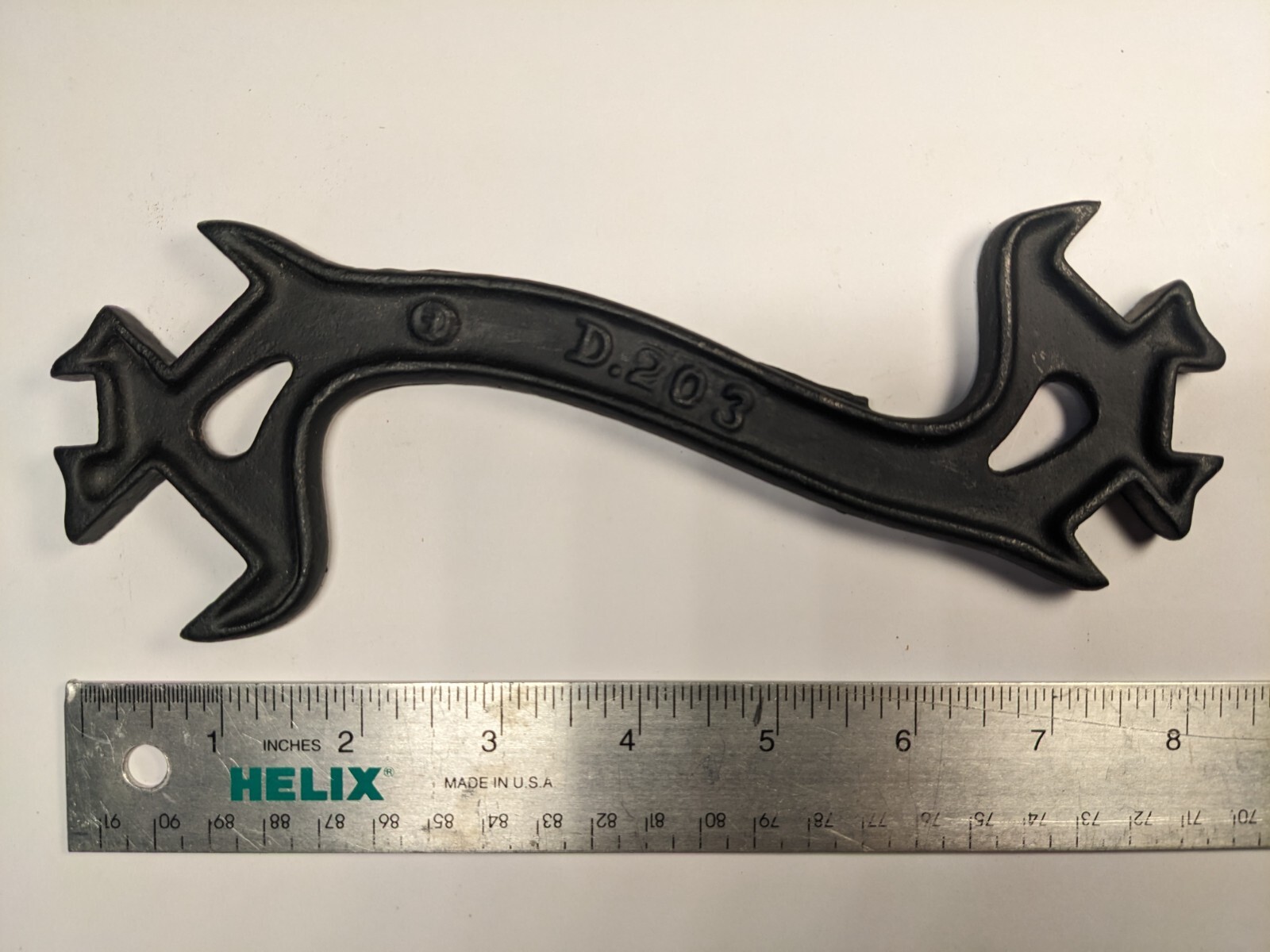 8″ Vintage Wrench Old Farm Tractor Plow Implement Equipment Tool D.203 Curved