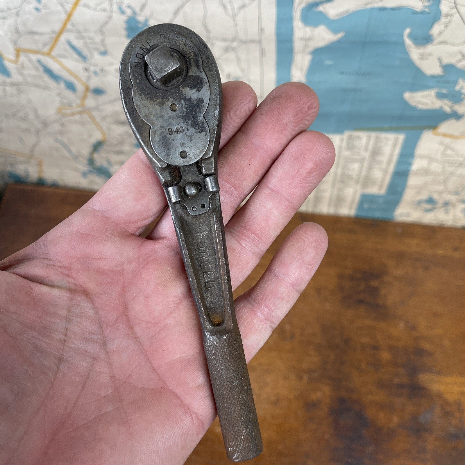 Antique None Better 3/8 Drive B-40 Ratchet Made in USA