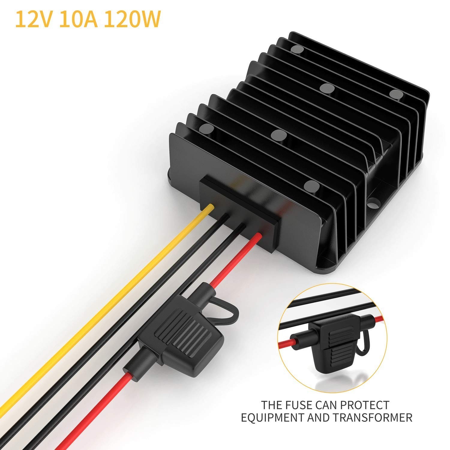 DC Buck Converter 24V to 12V 10A 120W Step Down Transformer with Fuse Waterpr…
