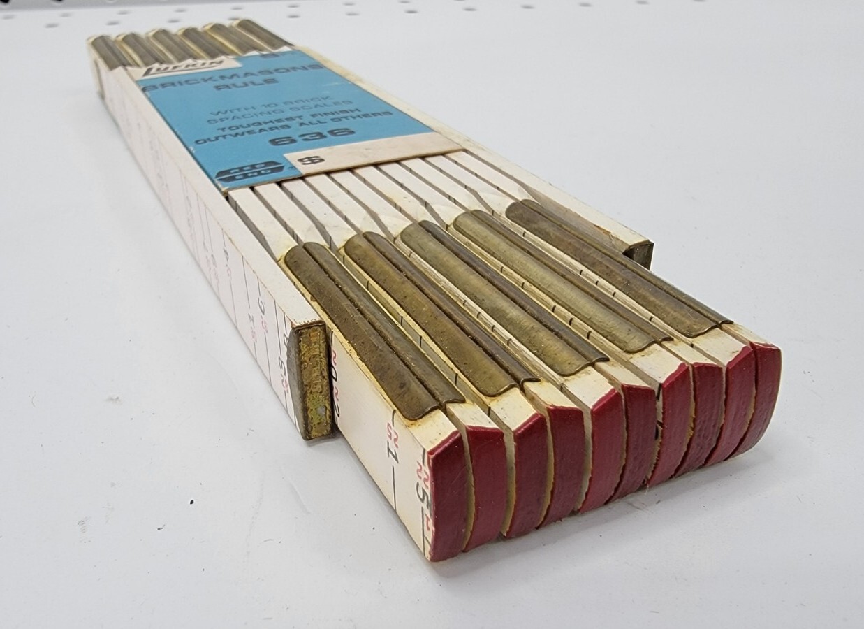 Vintage 1960s? NOS Lufkin 636 Red End Brick Masons Rule – Pre-Cooper Tools