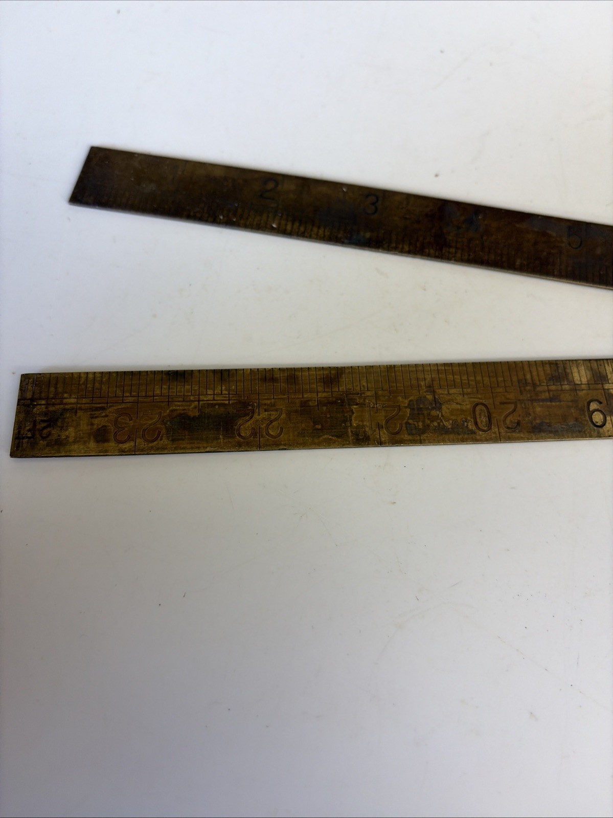Vintage Rabone Chesterman No 1243 Folding Brass Blacksmith Rule 24 Inch England
