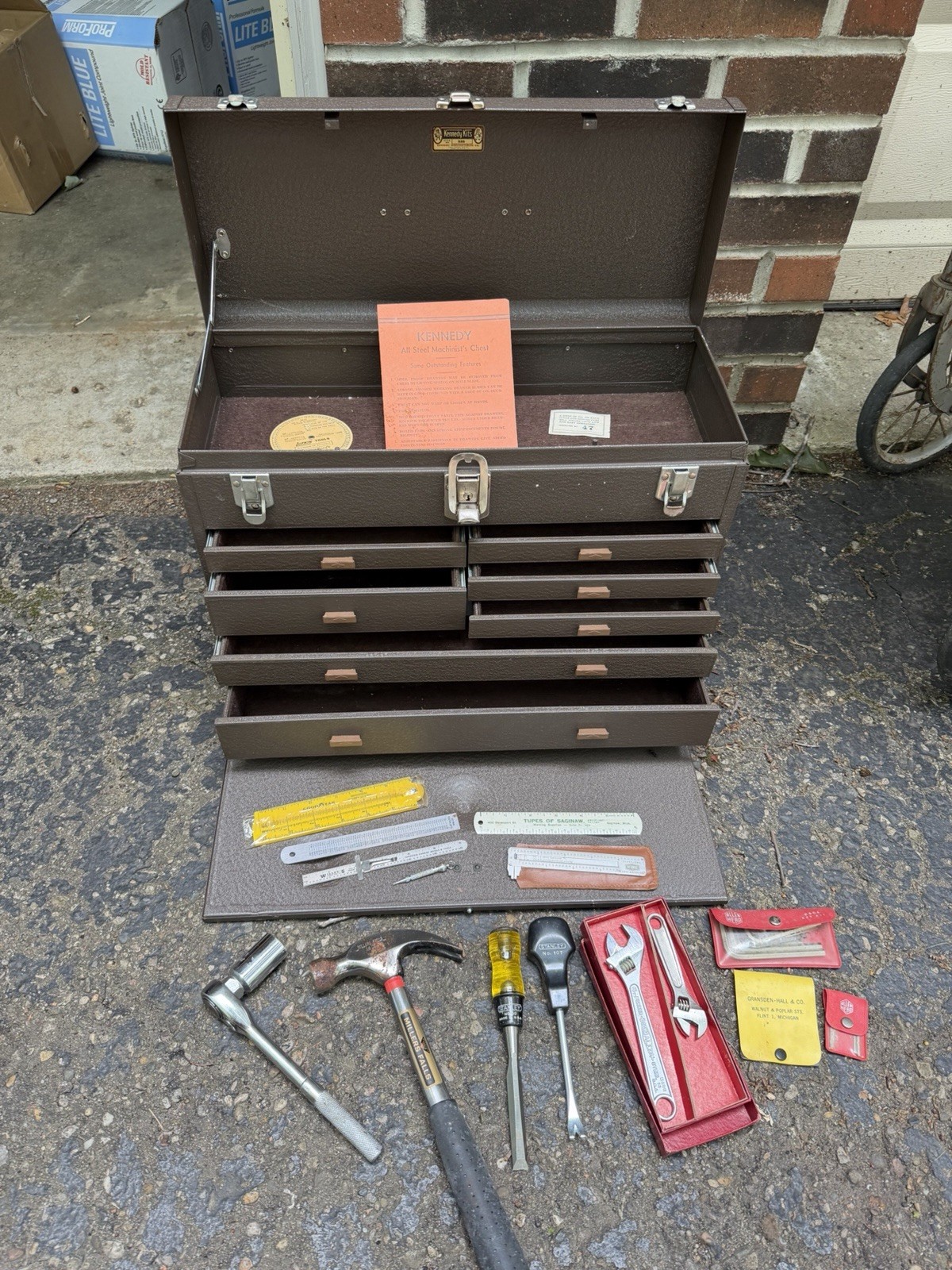 Vtg Kennedy Kits 520 Machinist Toolbox Chest 7 Drawer BUNDLE Tools Industrial
