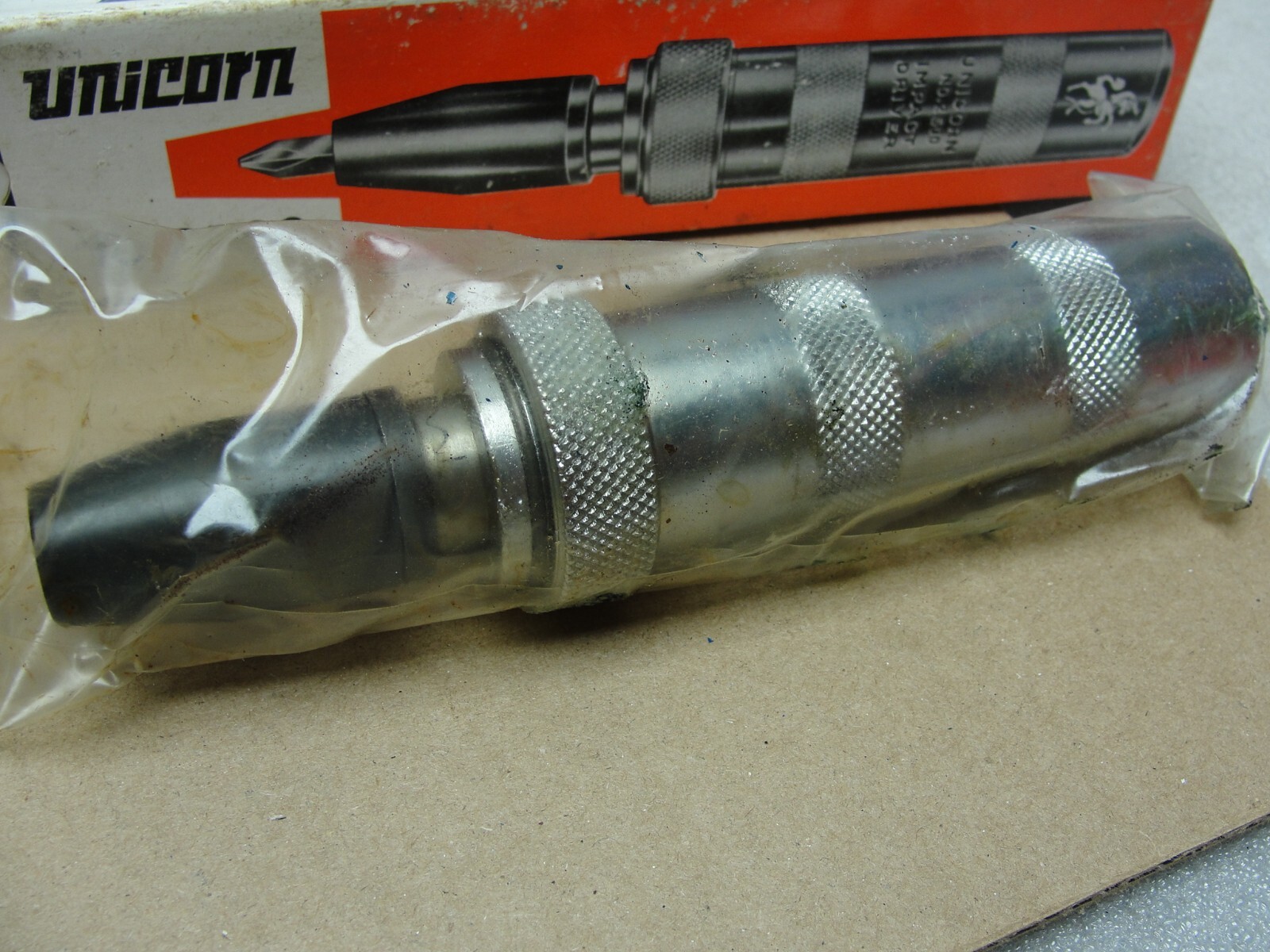 NOS Vintage Unicorn No. 2500 Impact Driver With Case & (4) Screw Bits.