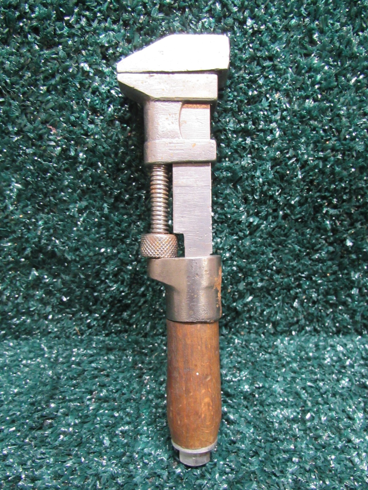P.S. & W. Cleveland Ohio 6.75″ Small Round Wood Handle Adjustable Wrench
