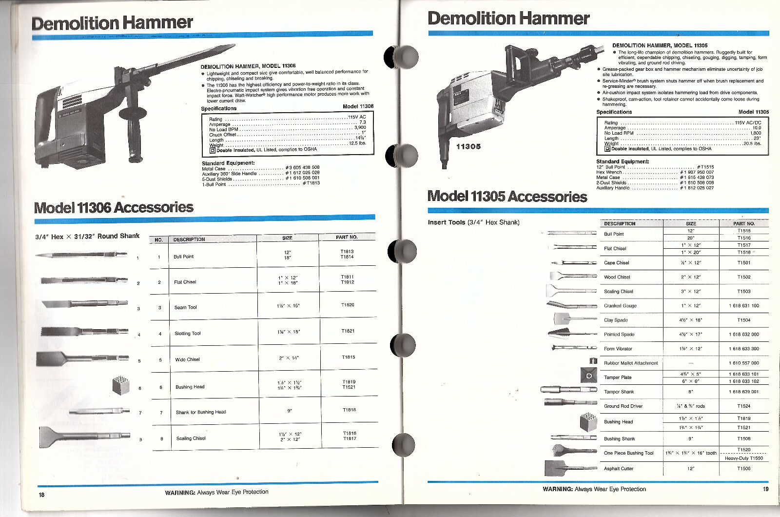 Power Tools Vintage 1987 Catalog Robert Bosch Corp Drills Saws Hammers Routers