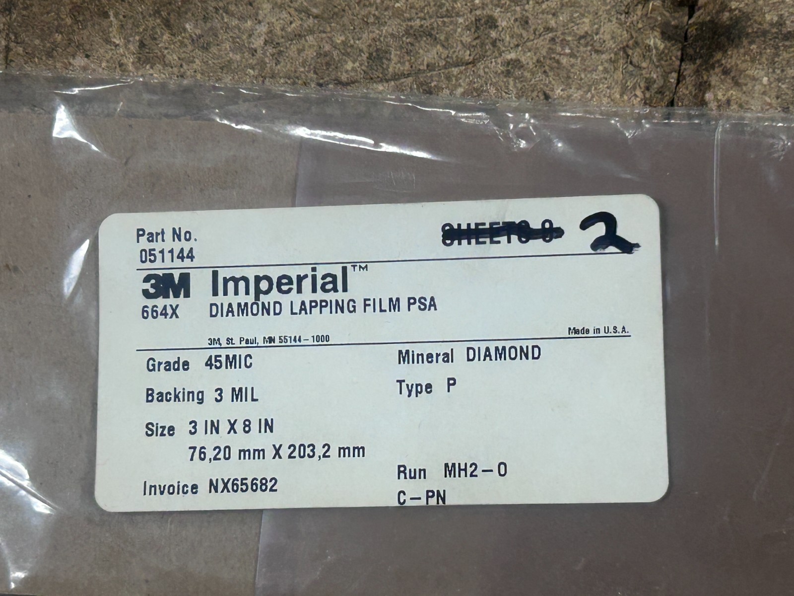MACHINIST TpCb LATHE MILL 3M Diamond Lapping Film 45 MIC