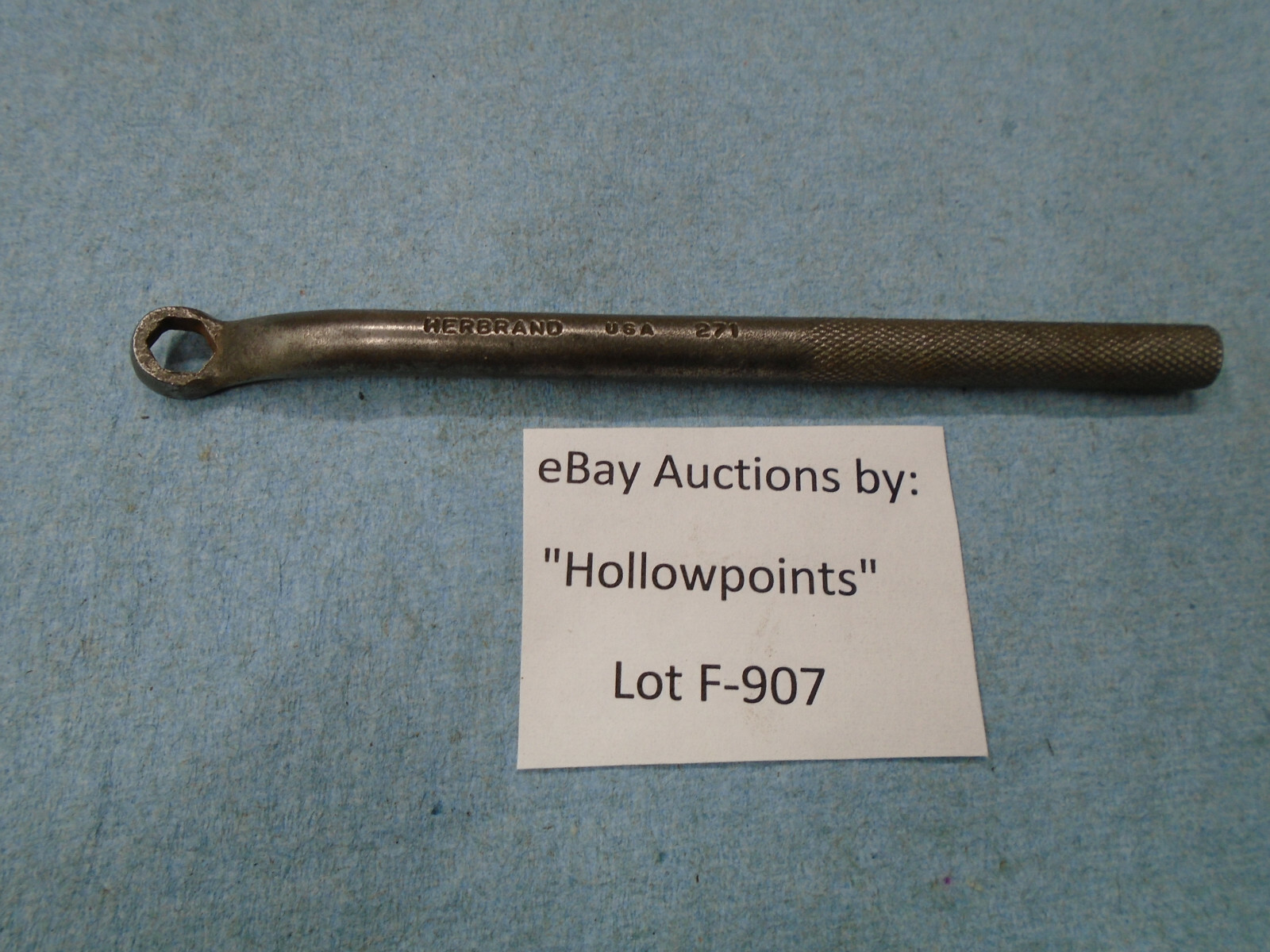 Herbrand No. 271 Single End Box Wrench 1/4″ 6 Point 5″ Long Knurled Handle F907