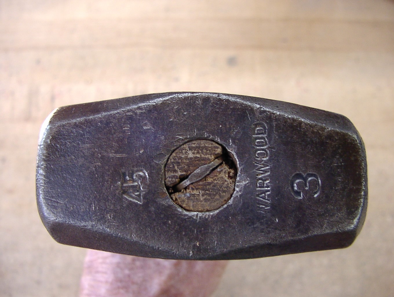 Vntg Warwood 3 lb Hand Drilling Hammer,3-13/16″ Head,W/1-5/8″Oct.Faces,VGC
