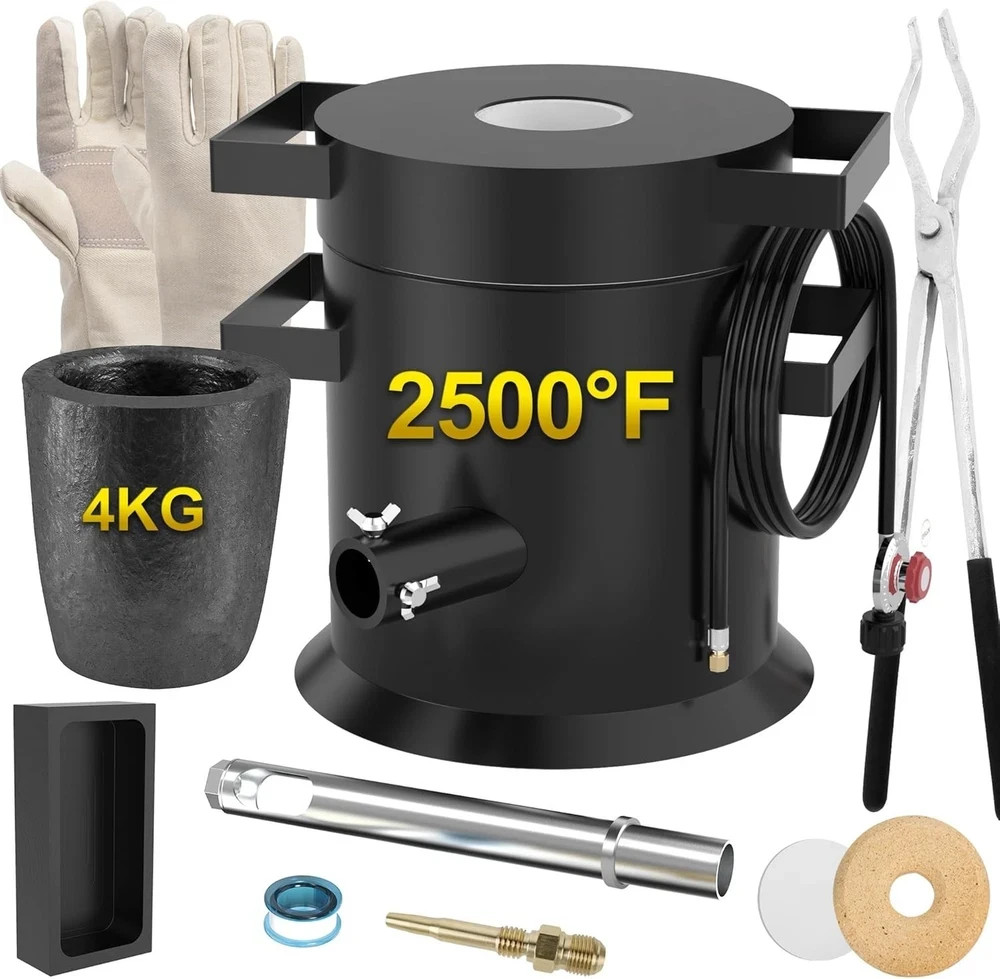 MMasters 4KG Propane Melting Furnace Kit with Gloves, 2500℉ High-Efficiency M…