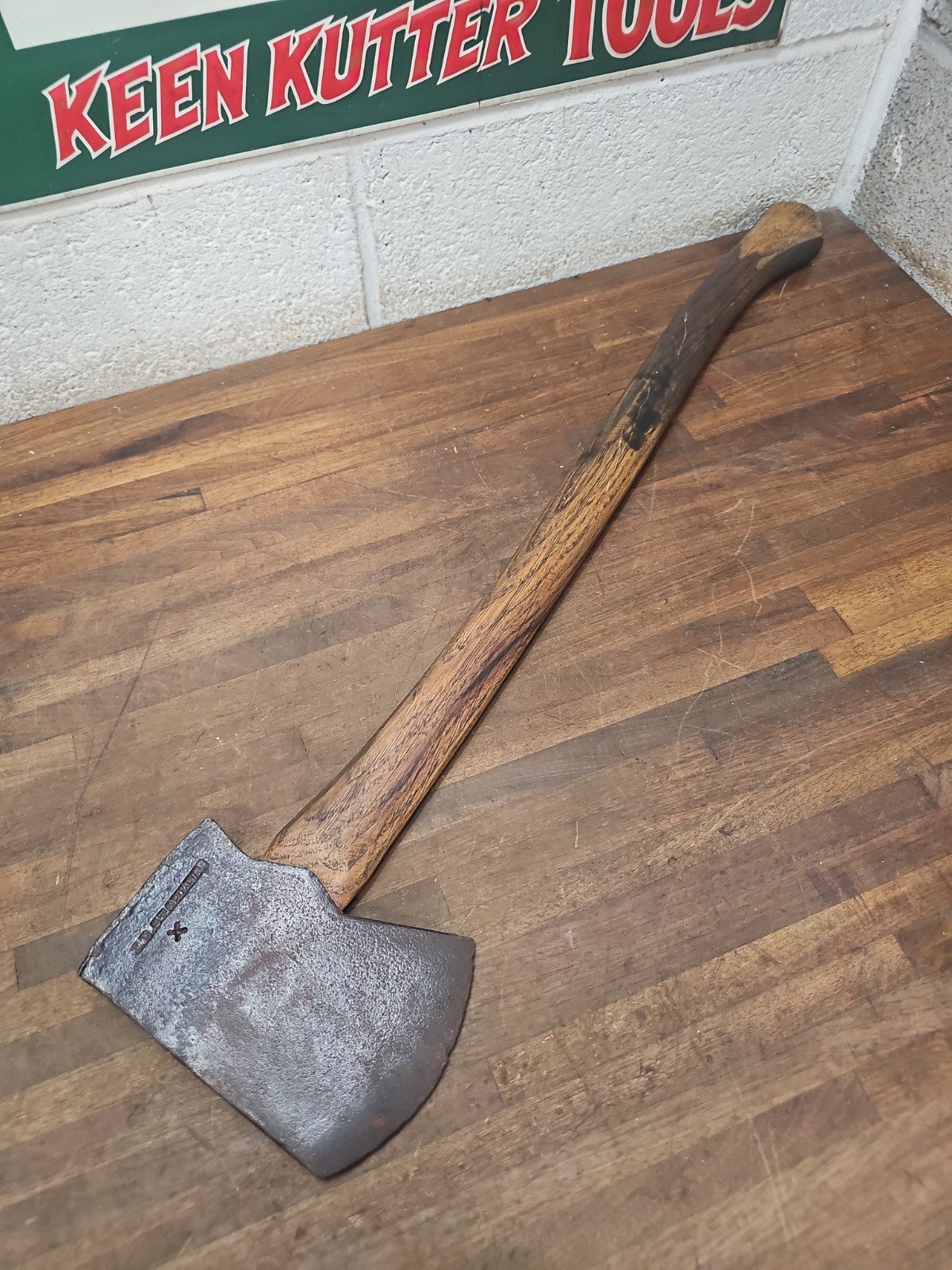 AC3- Antique Hand Forged JB STOHLER AXE Schaefferstown Pa 4 lb 8 oz