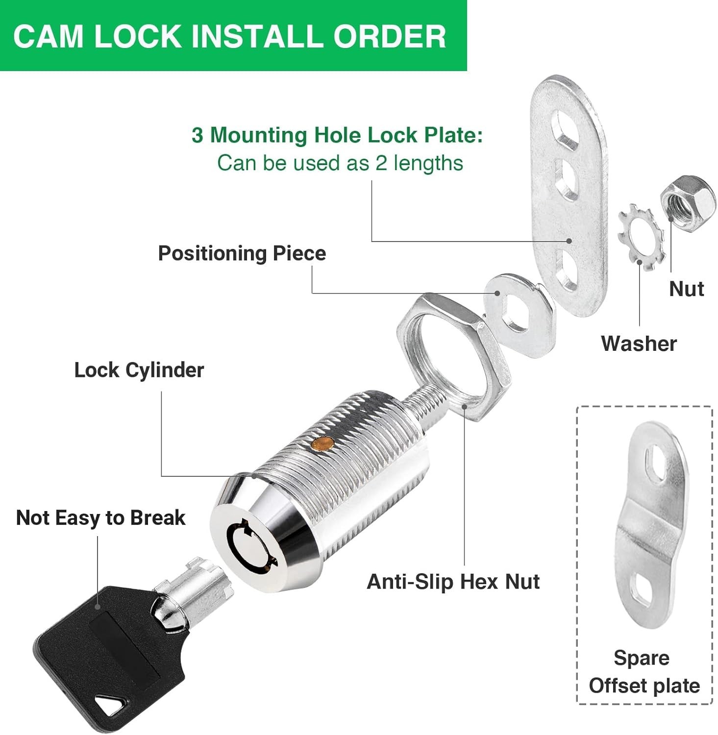 Zinc Alloy RV Cam Locks – Keyed Alike 1-1/8″ for Campers & Toolboxes