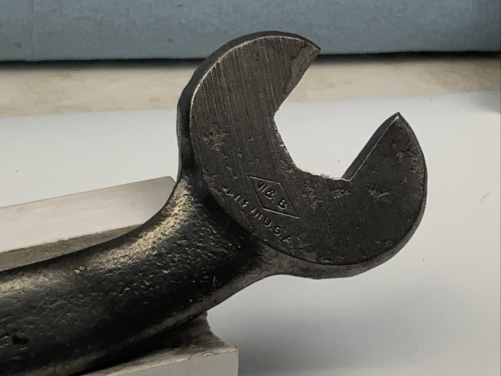 Whitman And Barnes 672A, S-shaped Open End Wrench, Marked 1/4 & 5/16, USA