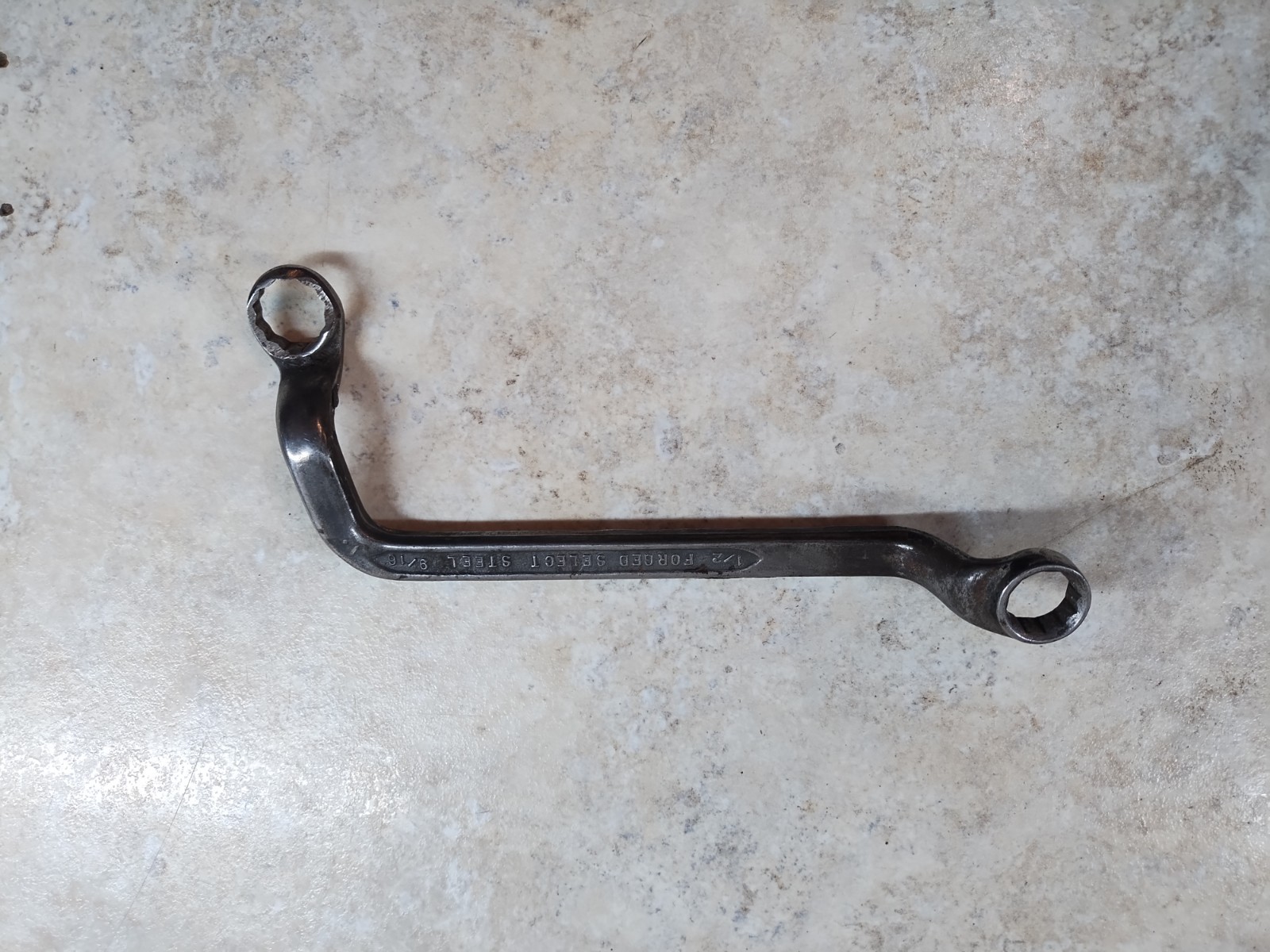 Rare Vintage Offset Angled Box Wrench 1/2″ X 9/16″ USA