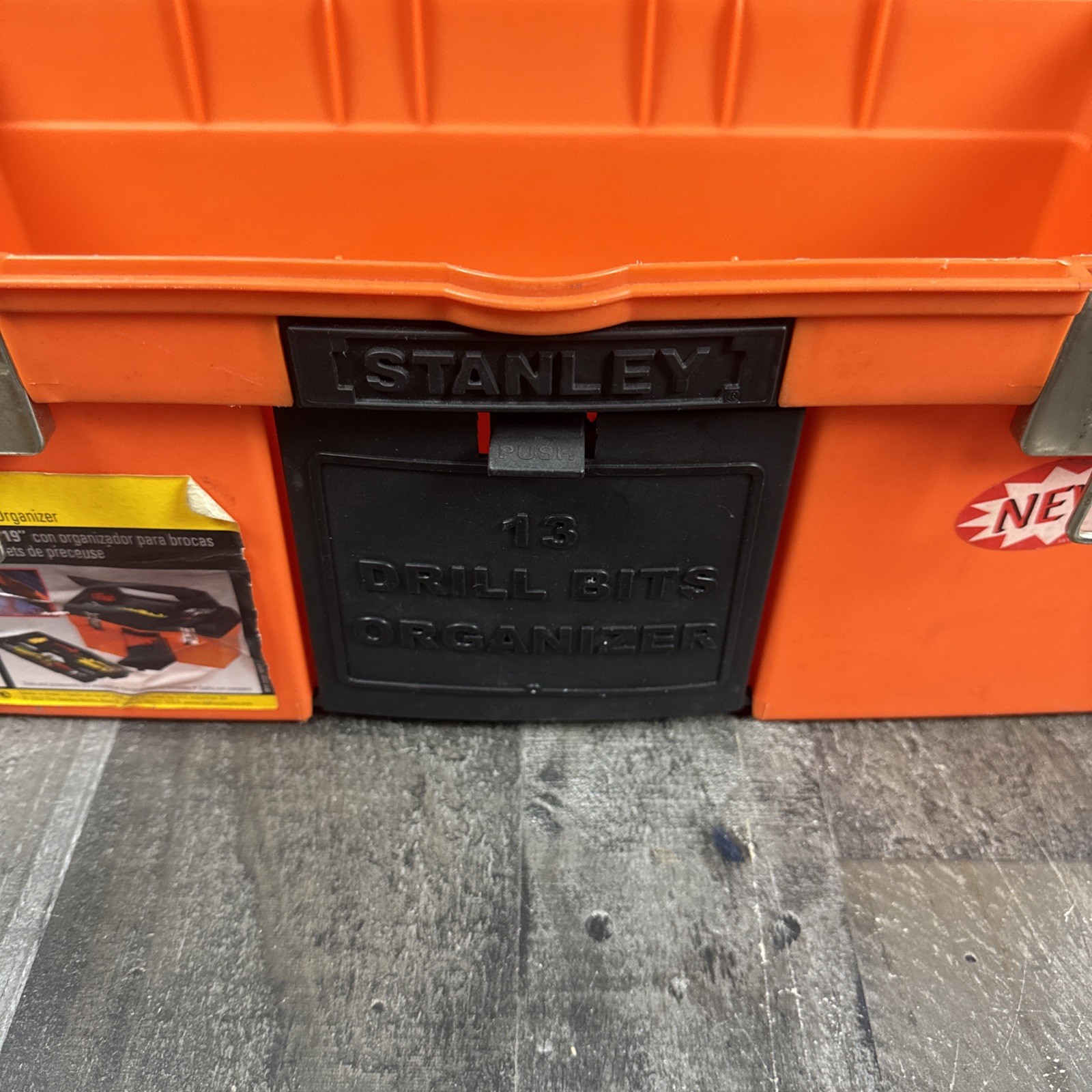 Vintage Orange Stanley 19 Inch Tool Box With Organizer Excellent Condition