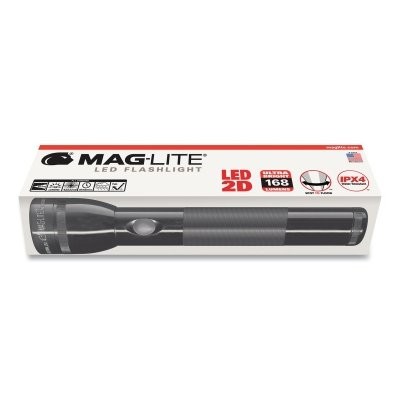Mag-Lite Standard Flashlight, 2 D, 27 Lumens, Black MAG-Lite S2D015 Aluminum