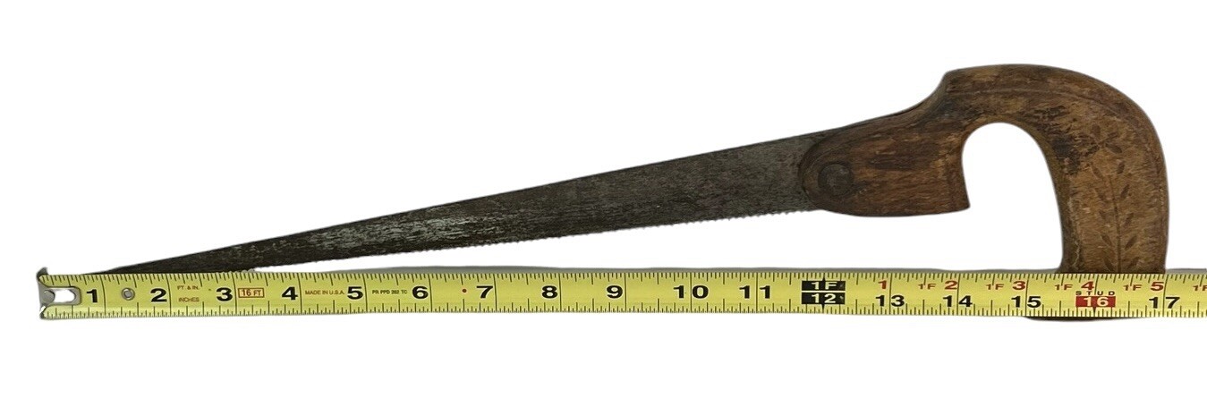 Vtg Compass Key Hole Saw 17 Inch Total Length Wood Handle Woodworking Handsaw
