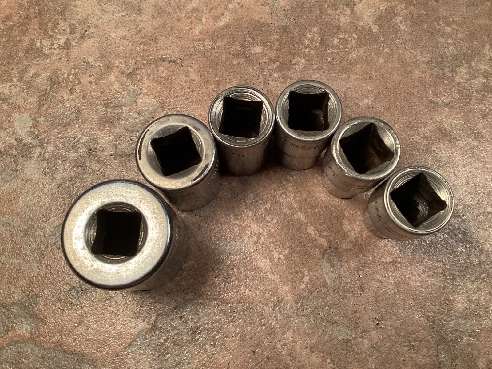 Vintage Craftsman Socket Set 1/2″ Drive =V=Series Lot of (6) 12-Point VGUC USA