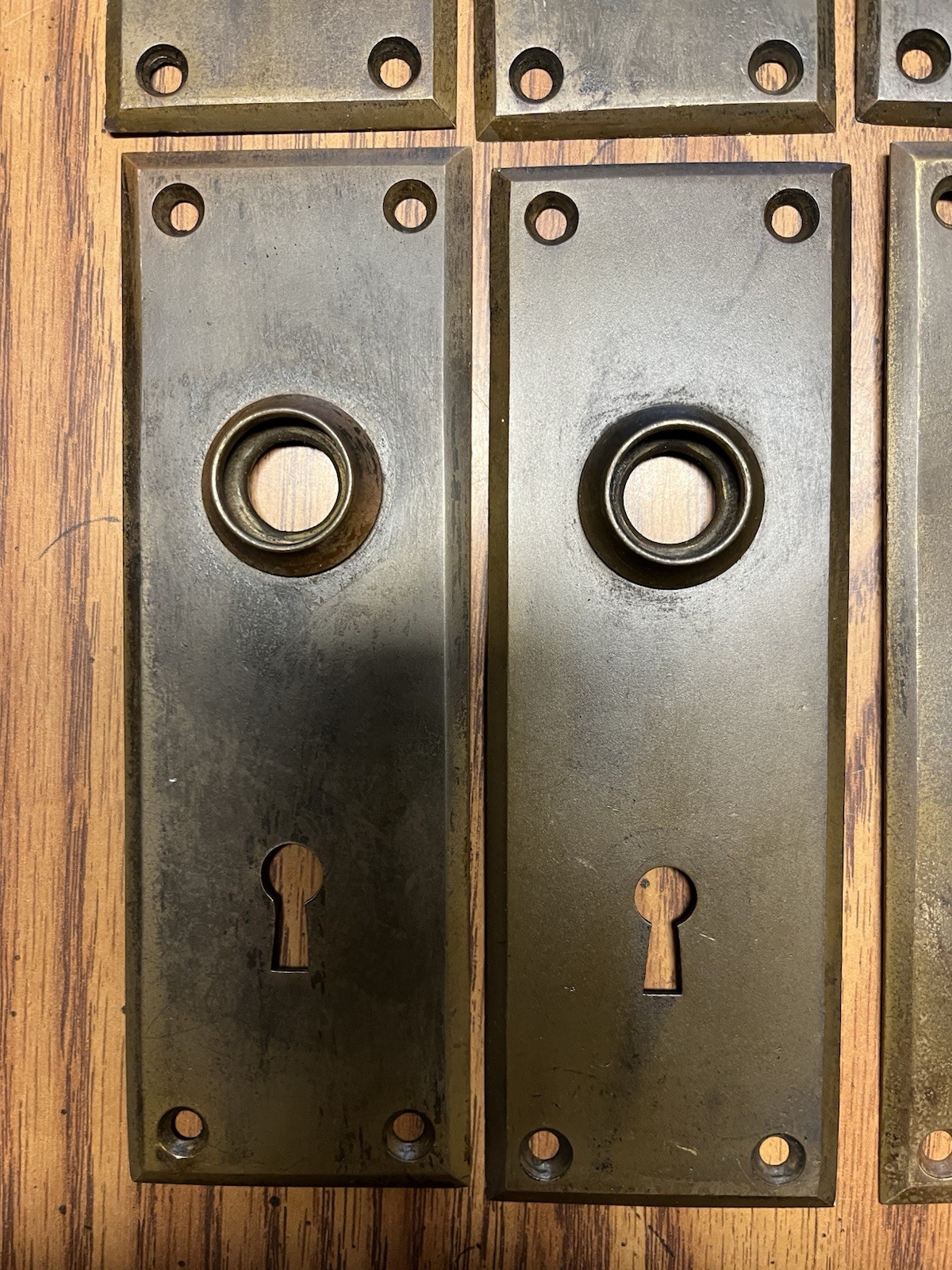 Vtg Yale Brass Door Backplates Cover for Skeleton Key 6” X 2” Lot 14