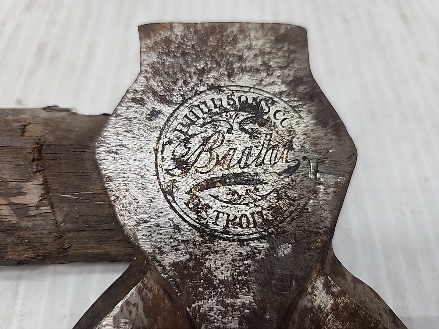 Vintage BUHL Detroit Embossed Hatchet Broad Flat Side Hewing Michigan Cllectible