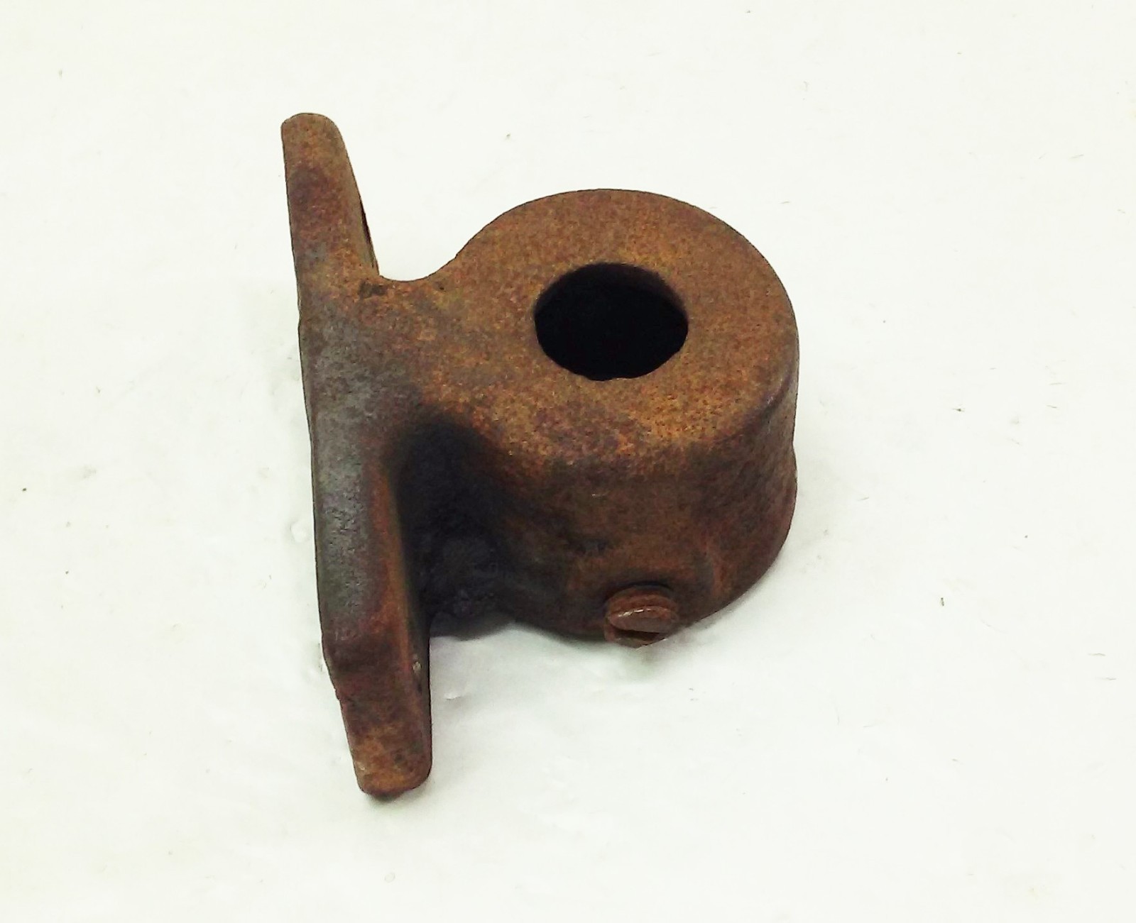 Vtg hand crank post drill press support mount end Bracket cap foot